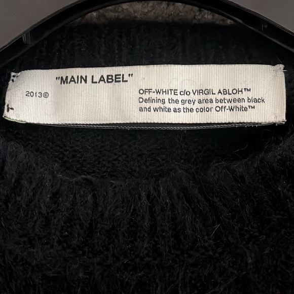 Off-White Brushed Mohair Diag Arrows Logo Knit Sweater - Picture 7 of 8